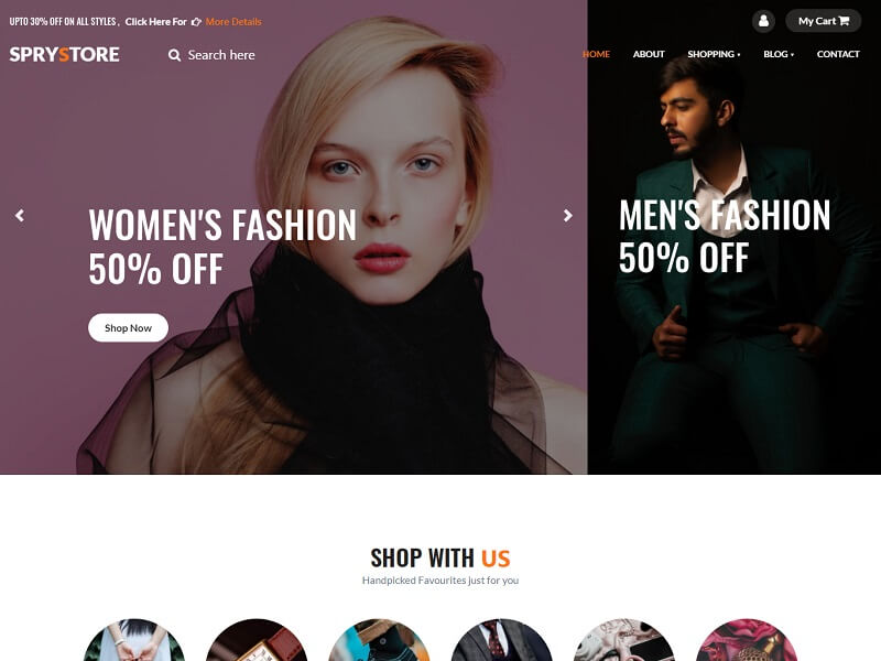 Sprystore Free Fashion Website Template