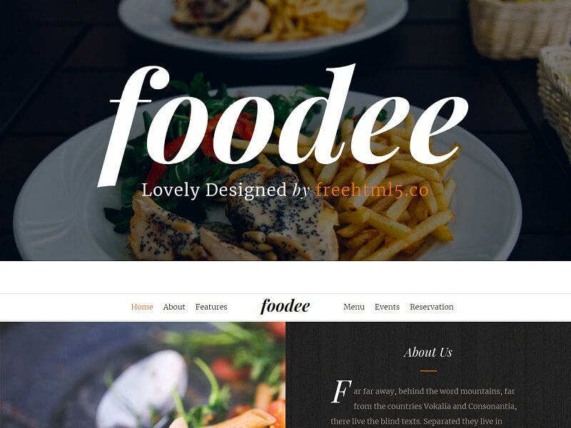 Foodee Free Restaurant HTML Template