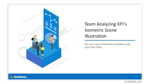 Team Analyzing KPIs Isometric Scene Illustration