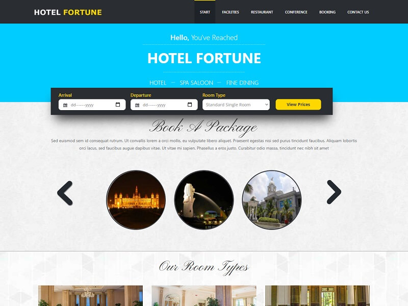Hotel Fortune HTML website template