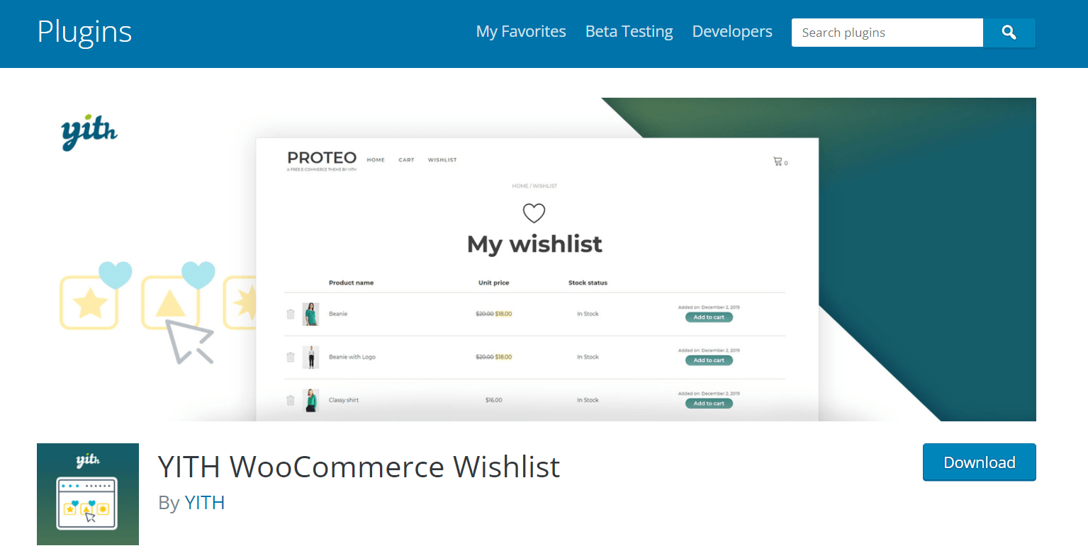 YITH WooCommerce Wishlist