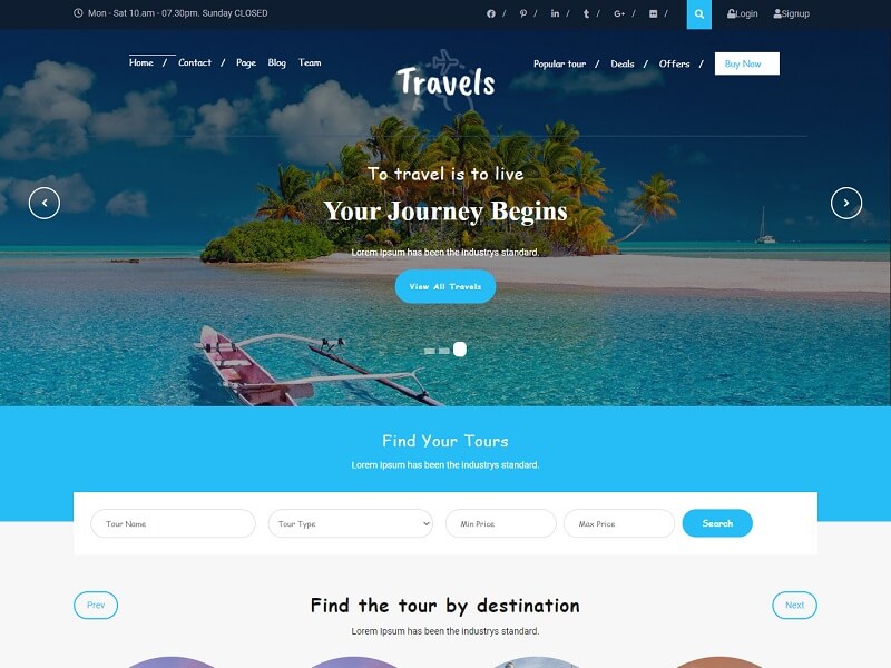Tafri Travel Free WordPress Theme