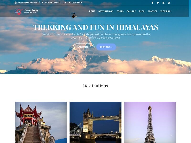 Travel Way WordPress Theme