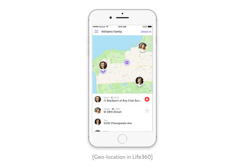 Geo location in Life360