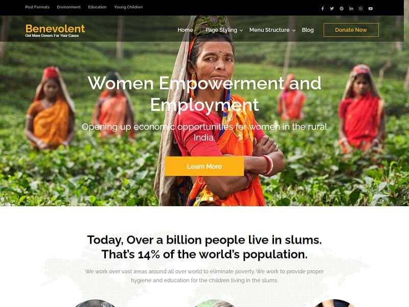 Benevolent: Best Free Charity WordPress Themes