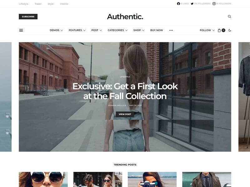 #Authentic: Blog WordPress Themes