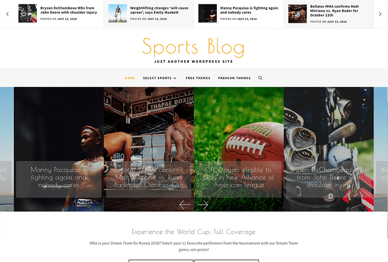 best basketball wordpress theme Sports Blog