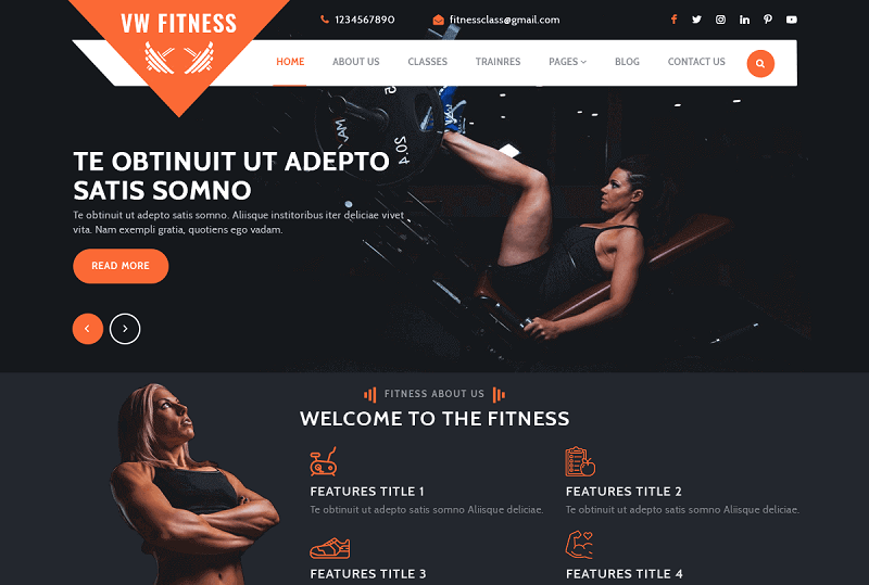 VW Fitness Gym WP Theme